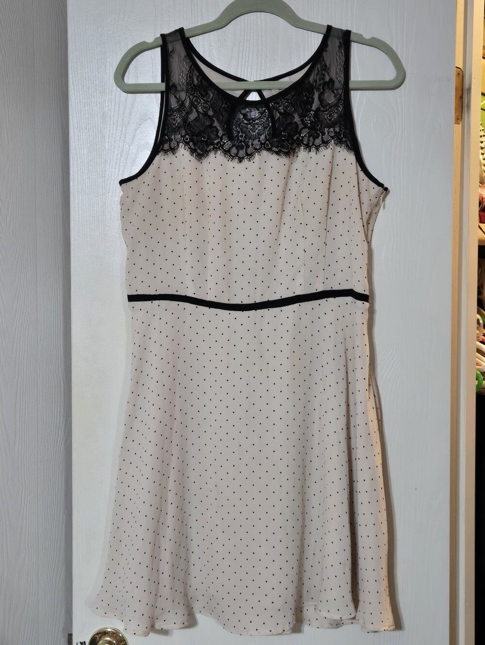 Lauren Conrad Black And Cream Fit And Flare Dress